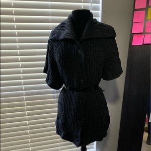 Dark grey oversized sweater.